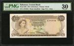 BAHAMAS. Central Bank. 20 Dollars, 1974. P-39b. PMG Very Fine 30.