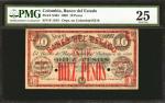 COLOMBIA. Banco del Estado - Overprint on Banco de Buga. 10 Pesos. 1900. P-S463. PMG Very Fine 25.