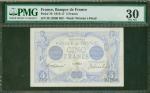 1916年法国银行5法郎，编号M.12806 202,狮子图案倒印错体， PMG 30, 有轻微锈渍，票面有微污，非常罕有的早期印刷错体