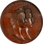 GREECE. Marriage of King Otto and Queen Amelia Bronze Medal, 1836. PCGS SPECIMEN-63.