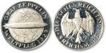 1930年德意志帝国“齐柏林伯爵号飞艇1929年环球飞行”5德国马克纪念银币一枚