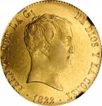 SPAIN. 160 Reales, 1822-M SR. Madrid Mint. Ferdinand VII. NGC AU-55.