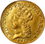 FRANCE. Louis dOr, 1717-A. Paris Mint. Louis XV. PCGS MS-64+ Gold Shield.