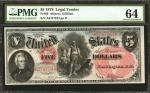 Fr. 69. 1878 $5 Legal Tender Note. PMG Choice Uncirculated 64.