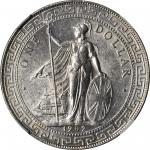 1902/2-B年英国贸易银元站洋一圆银币孟买铸币厂 GREAT BRITAIN. Trade Dollar, 1902/2-B. Bombay Mint. Edward VII. NGC MS-63