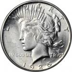 1925-S Peace Silver Dollar. MS-64+ (PCGS). CAC.