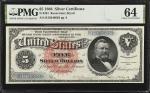 Fr. 261. 1886 $5  Silver Certificate. PMG Choice Uncirculated 64.