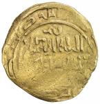 KHWARIZMSHAH: Muhammad, 1200-1220, AV dinar (8.00g), NM, ND, A-1712, about 25% flat weak strike, cru
