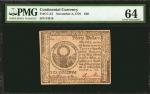 CC-54. Continental Currency. November 2, 1776. $30. PMG Choice Uncirculated 64.