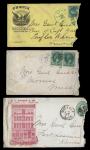 Custer, George Armstrong. Large Lot of Custer Autographed Envelopes and Portions of Envelopes With C