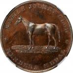 Alabama--Mobile. 1853 Mobile Jockey Club. Miller-Ala 3. Copper. Plain Edge. MS-64 BN PL (NGC).