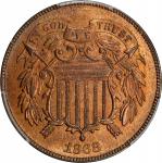 1868 Two-Cent Piece. MS-65+ RB (PCGS). CAC.