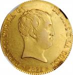 SPAIN. 160 Reales, 1822-M SR. Madrid Mint. Ferdinand VII. NGC AU-55.