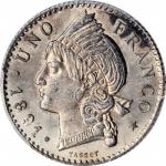 DOMINICAN REPUBLIC. Franco, 1891-A. Paris Mint. PCGS MS-63 Gold Shield.