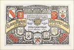 GERMANY. Osterwiecker Familen Wappen. 500 Marks, 1922. P-Unlisted. About Uncirculated.