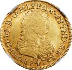 MEXICO. 2 Escudos, 1747-Mo MF. Mexico City Mint. Ferdinand VI. NGC VF-30.