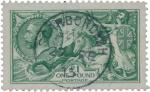 Great Britain: 1913 "Sea Horse" 1P green very fine used cancelled in full "Scarorough" 27 feb 1915. 