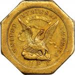 1851 Augustus Humbert $50. Lettered Edge. K-4. Rarity-5+. 50 DC, 887 THOUS., 50 on Reverse. MS-61 (P