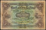 NEW ZEALAND. Bank of New Zealand. 1 Pound, 1.10.1917. P-S225.