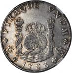 MEXICO. 8 Reales, 1763/2-MM. Charles III (1759-88). NGC AU-53.