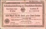GERMANY. Treasury Certificate. 2 Dollar, 1923. P-159b. Choice Fine.