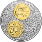 发行20周年纪念1公斤中国熊猫银币（#003540）金镶银一枚