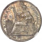 INDOCHINEIIIe République (1870-1940). Essai de 10 centimes, date incomplète, poids lourd et frappe m
