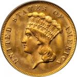 1874 Three-Dollar Gold Piece. MS-65 (PCGS). CAC. OGH.