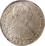 PERU. 8 Reales, 1807-LIMA JP. Lima Mint. Charles IV. PCGS MS-62.