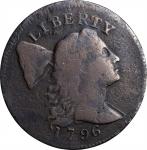 1796 Liberty Cap Cent. S-83. Rarity-4. Fine-12, Corrosion.