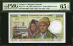 COMOROS. Banque Centrale des Comores. 5000 Francs, ND (1984). P-12a. PMG Gem Uncirculated 65 EPQ.