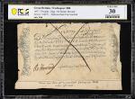 GREAT BRITAIN. 5 Pounds, 1697. Exchequer Bill. PCGS Banknote Very Fine 30 Details. Partially Backed,