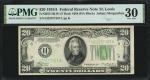 Fr. 2055-HLfb. 1934A $20  Federal Reserve Note. St. Louis. PMG Very Fine 30. Late Finish Back.