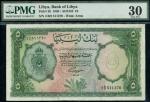 Bank of Libya, 5 pounds, 1963, prefix 4 B/9, green, arms at left, value at right (Pick 30), in PMG h