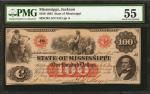 Jackson, Mississippi. State of Mississippi. 1863. $100. PMG About Uncirculated 55.