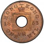 HONG KONG: Victoria, 1840-1901, AE mil, 1863, KM-1, PCGS graded MS64 RB.