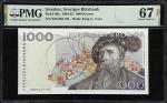 SWEDEN. Sveriges Riksbank. 1000 Kronor, 1992. P-60a. PMG Superb Gem Uncirculated 67 EPQ.