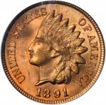 1891 Indian Cent. MS-65 RD (PCGS). Eagle Eye Photo Seal. OGH.