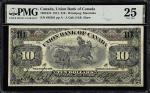 CANADA. Union Bank of Canada. 10 Dollars, 1912. CH #730-16-10. PMG Very Fine 25.