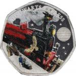2022 Harry Potter Silver 50 Pence. Hogwarts Express. Colorized. Queen Elizabeth II. Trial of the Pyx