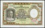 The Chartered Bank, $500, no date, serial number Z/P 055815, green and multicoloured, bust of man at