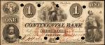 New York, New York. Continental Bank. June 28, 1853. $1. Very Fine.