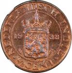 Netherlands East Indies (Pre-Indonesia), 1/2 cent bronze VIP proof, 1938, NGC PF 65RB, very rare. NG