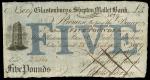 Glastonbury and Shepton Mallet Bank (Brown, Fry Reeves) , ｣5, 28 April 1825, serial number 3029, bla