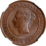 1870年锡兰1分。加尔各答铸币厂。错版。CEYLON. Mint Error -- Obverse Strike Through -- Cent, 1870. Calcutta Mint. Vict