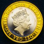 GREAT BRITAIN Elizabeth II エリザベス2世(1952~) 2Pounds 2015 オリジナルケース付き with original case Proof
