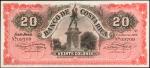 COSTA RICA. Banco de Costa Rica. 20 Colones, 1906. P-179r. Remainder. Uncirculated.