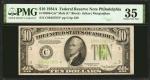 Fr. 2006-Cm*. 1934A $10  Federal Reserve Mule Star Note. Philadelphia. PMG Choice Very Fine 35.