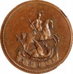 1765年俄罗斯1登加铜币。叶卡捷琳堡铸币厂。(t) RUSSIA. Copper Denga Novodel, 1765. Ekaterinburg Mint. Catherine II (the 