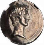 OCTAVIAN. AR Denarius (3.97 gms), Mint in Spain or Northern Italy, or Military Mint Traveling with O